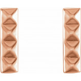 14K Rose Pyramid Bar Earrings - 86535602P photo 2