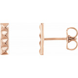 14K Rose Pyramid Bar Earrings - 86535602P photo