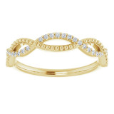 14K Yellow 1/8 CTW Diamond Infinity-Inspired Beaded Anniversary Band - 123115601P photo 3