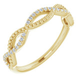 14K Yellow 1/8 CTW Diamond Infinity-Inspired Beaded Anniversary Band - 123115601P photo