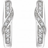 14K White .05 CTW Diamond Hoop Earrings - 65296260001P photo 2