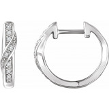 14K White .05 CTW Diamond Hoop Earrings - 65296260001P photo