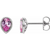 14K White Pink Sapphire Earrings - 86796600P photo