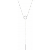 14K White Circle & Bar Y 16-18 Necklace - 5172160000P photo