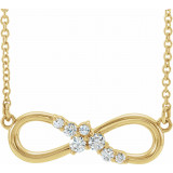 14K Yellow 1/8 CTW Diamond Infinity-Inspired Bar 18 Necklace - 86875616P photo