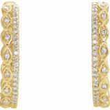 14K Yellow 1/4 CTW Diamond Geometric Hoop Earrings - 653410600P photo 2