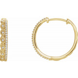 14K Yellow 1/4 CTW Diamond Geometric Hoop Earrings - 653410600P photo