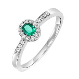 Gems One 14Kt White Gold Diamond (1/6Ctw) & Emerald (1/8 Ctw) Ring - RPT2002R-4WCE photo