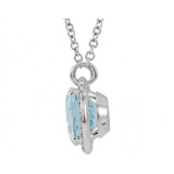 14K White Aquamarine & .04 CTW Diamond 16.5 Necklace - 85903101P photo 2