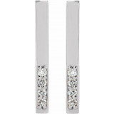 14K White .07 CTW Diamond Bar Earrings - 86730600P photo 2