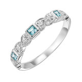 Gems One 14Kt White Gold Diamond (1/12Ctw) & Aquamarine (1/8 Ctw) Ring - FR1270-4WD photo