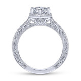 Gabriel & Co. 14k White Gold Art Deco Straight Engagement Ring - ER14498R4W44JJ photo 2
