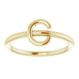 14K Yellow Initial C Ring - 51895114P photo 3