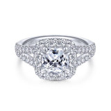 Gabriel & Co. 14k White Gold Contemporary Halo Engagement Ring - ER10252C6W44JJ photo