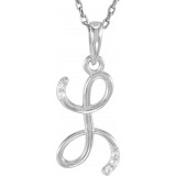 14K White .025 CTW Diamond Initial L 18 Necklace - 8555760048P photo