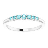 14K White Blue Zircon Stackable Ring - 72022605P photo 3
