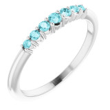 14K White Blue Zircon Stackable Ring - 72022605P photo