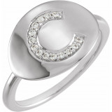 14K White Initial C .08 CTW Diamond Ring - 653628607P photo