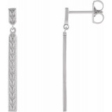 Platinum 29x2.4 mm Sculptural Bar Earrings - 86791603P photo