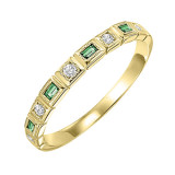 Gems One 10Kt Yellow Gold Diamond (1/10Ctw) & Emerald (1/8 Ctw) Ring - FR1040-1YD photo