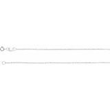 14K White 1 mm Diamond-Cut Cable Chain 7 Bracelet - CH123244297P photo