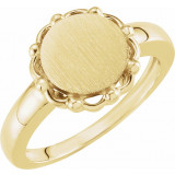 10K Yellow 12 mm Round Signet Ring - 50494294834P photo 3