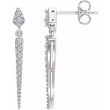 14K White 1/4 CTW Diamond Dangle Earrings - 65267360001P photo