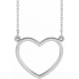 14K White 17x15.8 mm Heart 16 Necklace - 85874101P photo