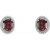 14K White Mozambique Garnet & 1/8 CTW Diamond Earrings - 86070105P photo 2