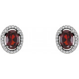 14K White Mozambique Garnet & 1/8 CTW Diamond Earrings - 86070105P photo 2