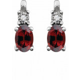 14K White Mozambique Garnet & .02 CTW Diamond Earrings - 651536108P photo 2