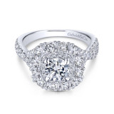 Gabriel & Co. 14k Two Tone Gold Embrace Double Halo Engagement Ring - ER13918R3T44JJ photo