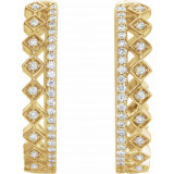 14K Yellow 1/4 CTW Diamond Geometric Hoop Earrings - 653411600P photo 2