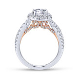 Gabriel & Co. 14k Two Tone Gold Blush Halo Engagement Ring - ER12822R4T44JJ photo 2