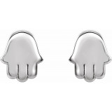 14K White Hamsa Earrings - 87027600P photo 2