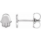 14K White Hamsa Earrings - 87027600P photo