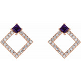 14K Rose Amethyst & 1/3 CTW Diamond Earrings - 868896036P photo 2