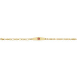 14K Yellow & Red Enamel Medical Identification 7 Bracelet - CH109120498P photo
