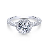 Gabriel & Co. 14k White Gold Entwined Halo Engagement Ring - ER12596R4W44JJ photo