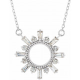 14K White 3/8 CTW Diamond Circle 18 Necklace - 86866615P photo