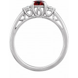 14K White Mozambique Garnet and .04CTW Diamond Ring - 651544107P photo 2