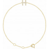 14K Yellow .06 CTW Diamond Initial H 6-7 Bracelet - 65268960034P photo