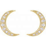14K Yellow 1/10 CTW Diamond Crescent Moon Earrings - 86941601P photo 2