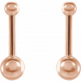 14K Rose Bar & Ball Earrings - 87070602P photo 2
