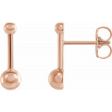 14K Rose Bar & Ball Earrings - 87070602P photo