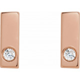 14K Rose .03 CTW Diamond Bar Earring - 867826006P photo 2