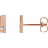 14K Rose .03 CTW Diamond Bar Earring - 867826006P photo