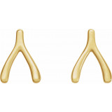 14K Yellow Wishbone Earrings - 86438601P photo 2