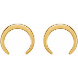 14K Yellow Crescent Earrings - 862596007P photo 2