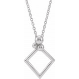 14K White Geometric 16-18 Necklace - 86945600P photo